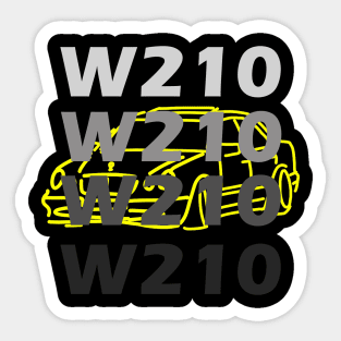 Mercedes W210 sketch grey yellow simple Sticker